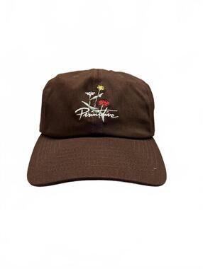 Primitive Brown Floral Embroidered Baseball Cap